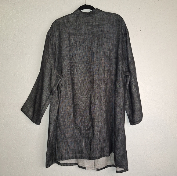 Democracy Moa Neck One Bottom 100%Linen Black Tunic - 1X Retail $148 - Picture 2 of 11